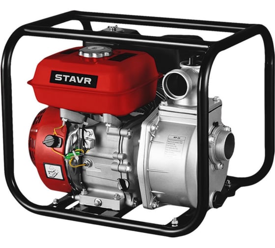 Изображение товара Мотопомпа бензиновая Ставр D=50мм, Stavr SMP 50, 4т ДВС 208см³, 5200Вт (7 л.с), 600л/мин, глубина 8м, напор 27м, (метал.гайки, фильтр, оснастка) 9070600086
