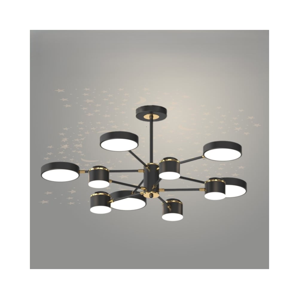 Изображение товара Люстра РОСТОК XI3288/10 BK+FGD черный/золото 165W LED 3000-6000K