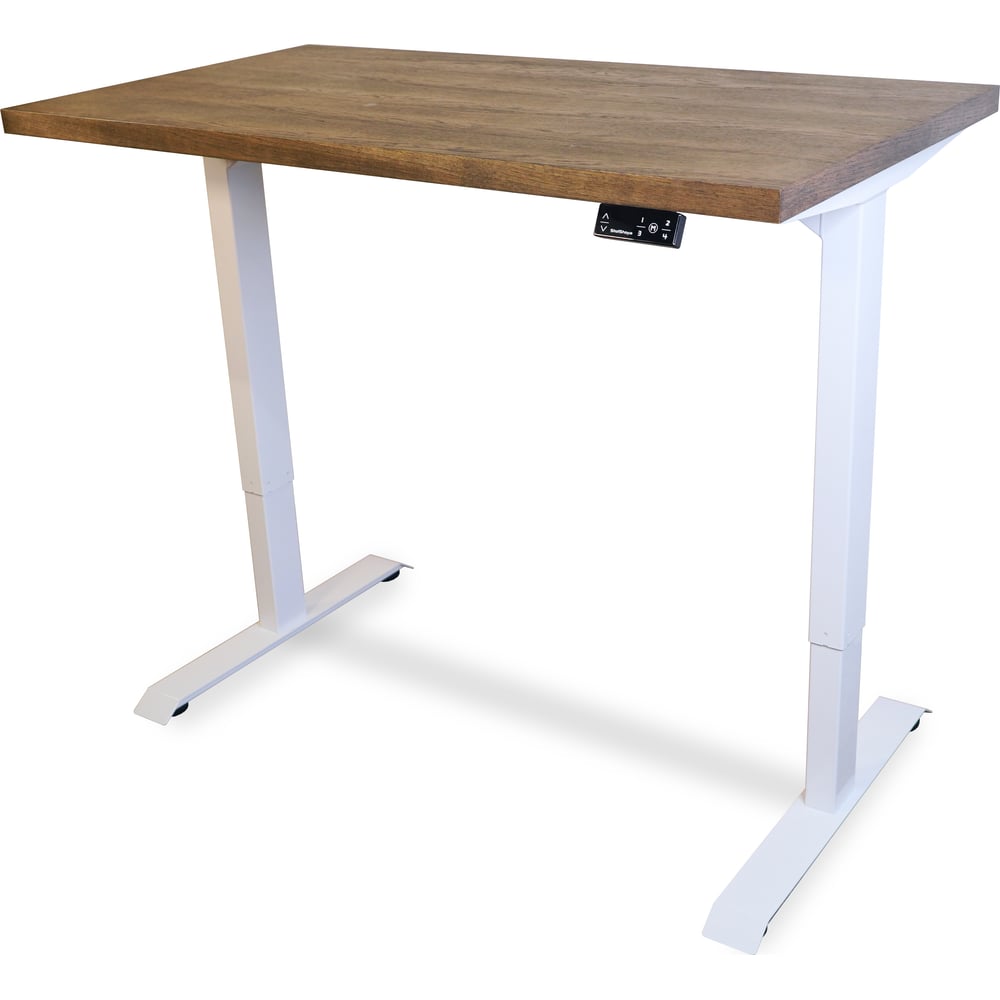 Изображение товара Стол с регулируемой высотой StolStoya БАЗАЛЬТ белый дуб мореный 160x80 см
