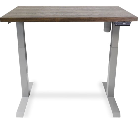 Изображение товара Стол с регулируемой высотой StolStoya МОТОР подстолье серое и столешница МДФ шпон дуб мореный 140x70 SE211ISDM14070