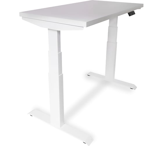 Изображение товара Стол двухмоторный с регулируемой высотой StolStoya ТИТАН PRO подстолье белое и столешница МДФ Белая 120x65 SE232WW12065