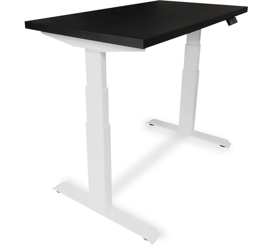 Изображение товара Стол двухмоторный с регулируемой высотой StolStoya ТИТАН PRO подстолье белое и столешница МДФ Черная 140x70 SE232WB14070