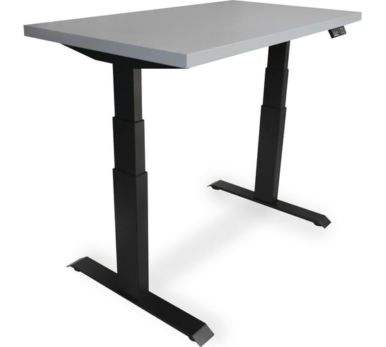 Изображение товара Стол двухмоторный с регулируемой высотой StolStoya ТИТАН PRO подстолье черное и столешница МДФ Серая 120x65 SE232ВS12065