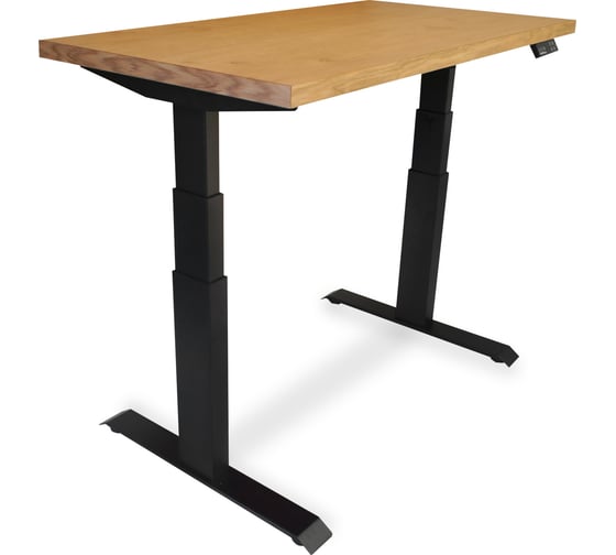 Изображение товара Стол двухмоторный с регулируемой высотой StolStoya ТИТАН PRO подстолье черное и столешница МДФ шпон дуб европейский 120x65 SE232ВDE12065