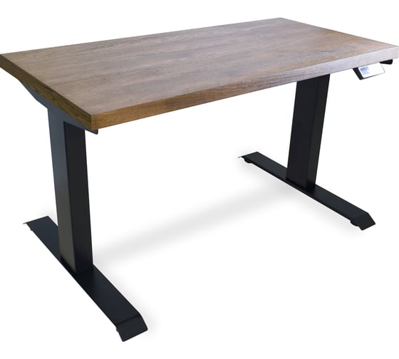 Изображение товара Стол двухмоторный с регулируемой высотой StolStoya ТИТАН PRO подстолье черное и столешница МДФ шпон дуб мореный 160x80 SE232ВDM16080