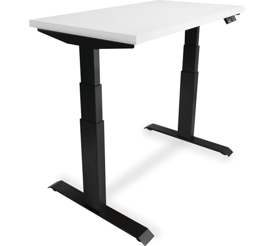 Изображение товара Стол двухмоторный с регулируемой высотой StolStoya ТИТАН PRO подстолье черное и столешница МДФ Белая 120x65 SE232ВW12065