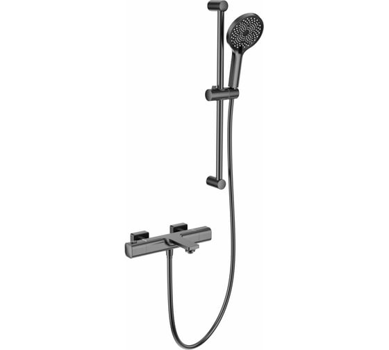 Изображение товара Смеситель для ванны с душевым гарнитуром и термостатом Wonzon & Woghand Темный графит WW-C2011-A-BGG