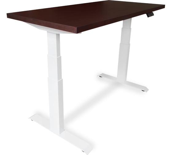 Изображение товара Стол двухмоторный с регулируемой высотой StolStoya ТИТАН PRO подстолье белое и столешница МДФ шпон Венге 120x65 SE232WV12065