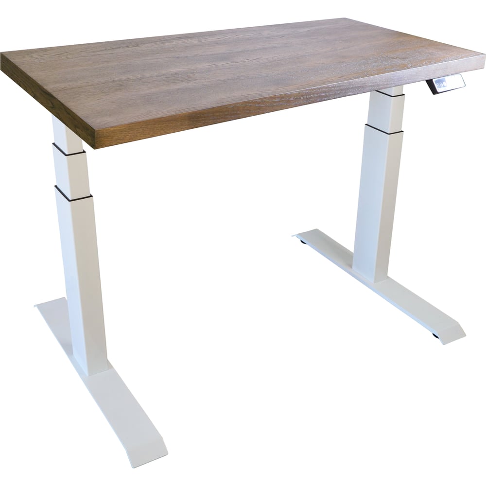 Изображение товара Стол двухмоторный с регулируемой высотой StolStoya ТИТАН PRO подстолье белое и столешница МДФ шпон дуб мореный 160x80 SE232WDM16080