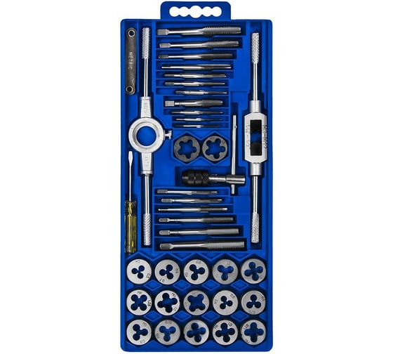 Изображение товара Набор метрических метчиков и плашек КОБАЛЬТ 40 предметов, кейс 920-162