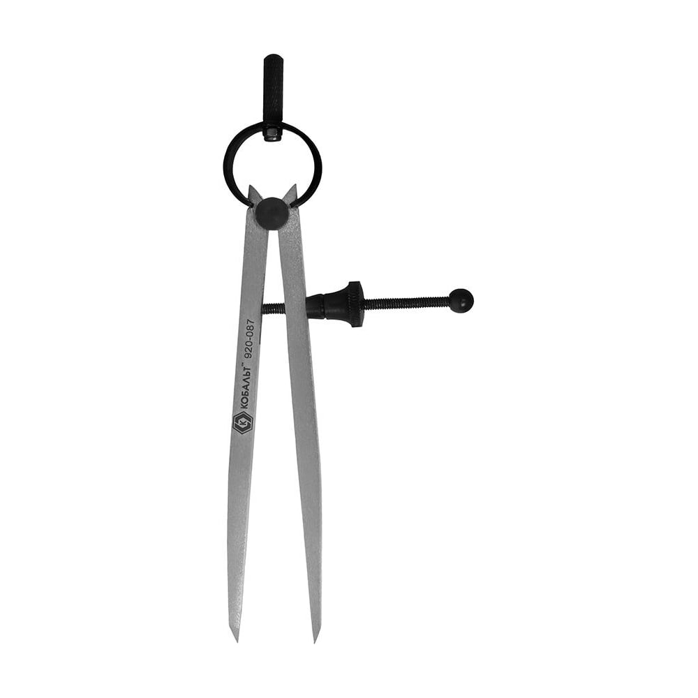 Изображение товара Циркуль разметочный КОБАЛЬТ ширина раскрытия до 125 мм, с пружиной и фиксирующим винтом, разметка дерева/кожи/пластика/мягких металлов, углеродистая сталь, подвес 920-087