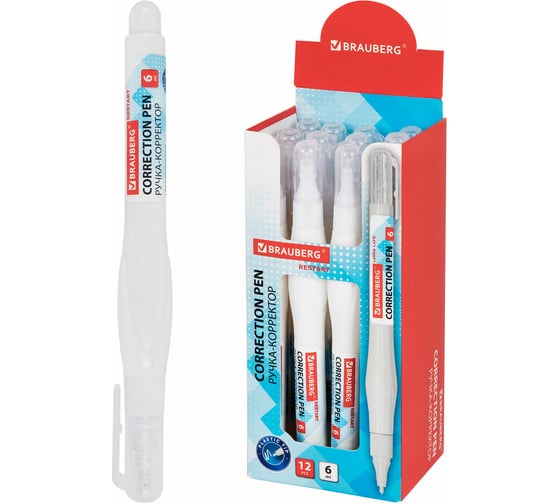 Изображение товара Ручка-корректор с улучшенным пластиковым наконечником reSTART, 6 мл, BRAUBERG 272684
