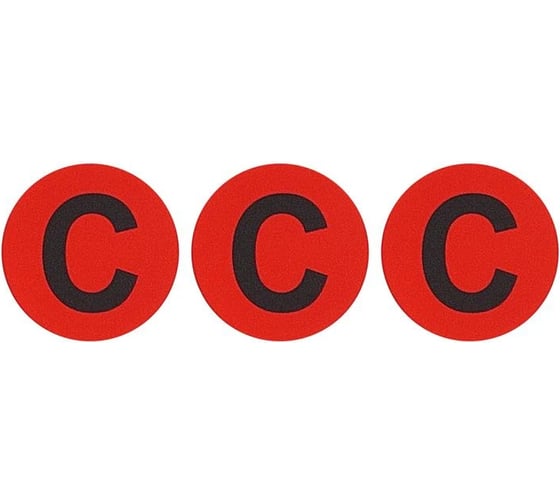 Изображение товара Знак электробезопасности HLT символ C d=20мм красная, упаковка 100 шт 081-26-029