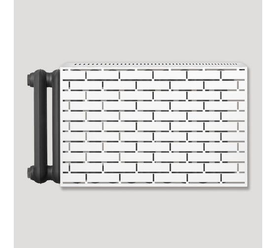 Изображение товара Экран на чугунный радиатор ООО СКП Лофт 80 см, 8 секций, белый ЭРЧ-022Б