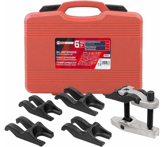 Изображение товара Съемник шаровых опор в комплекте со сменными губками Forcekraft набор FK-905T8(61321)