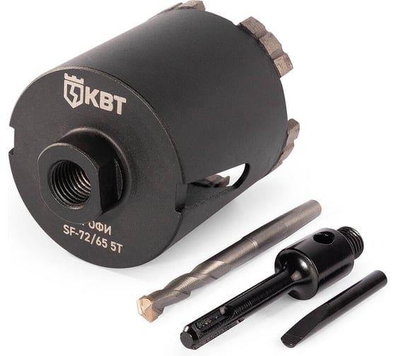 Изображение товара Коронка КВТ SF 72/65 мм, 5T с Адаптером КВТ SDS-Plus серия ПРОФИ 102561