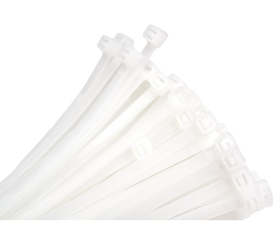Изображение товара Нейлоновые стяжки Промрукав 4,8х400 белые, 100 шт PR08.2715