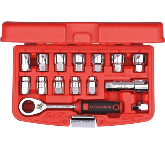 Изображение товара Набор торцевых головок и принадлежностей Ceta Form 15 предметов, C10-15PG1