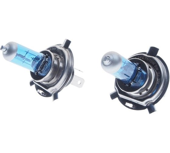 Изображение товара Автолампа H4 75/70 P43t-38 BLUE WHITE 4300K бокс, 2шт 24V Megapower M-37033025 050032