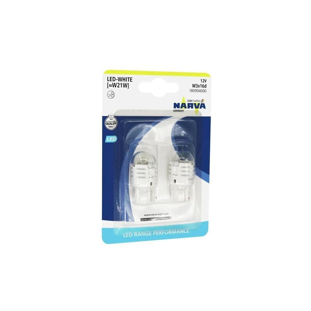 Изображение товара Автолампа NARVA W21W LED WHITE U30CW 2 шт 12V блистер