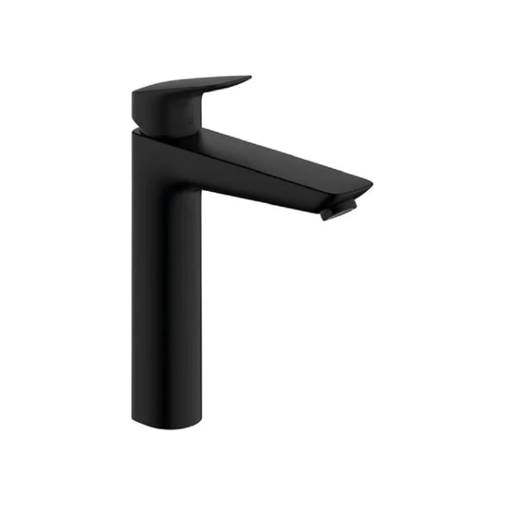 Смеситель для раковины Hansgrohe Logis 190 однорычажный, со сливным гарнитуром, матовый черный 71090670