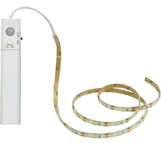 Изображение товара Подсветка для шкафов ГЕЛЕОС H1 на батарейки 4xAAA, теплый свет, лента 1м, LED-H1