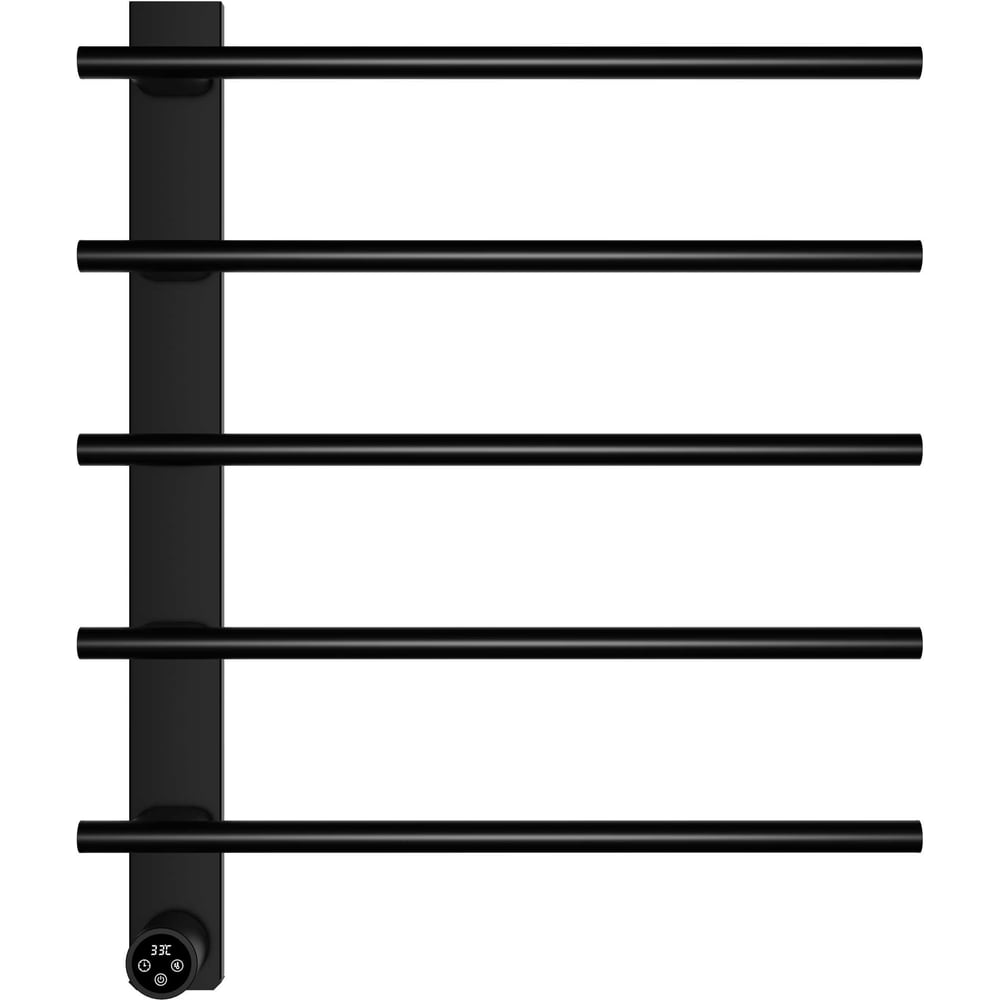 Изображение товара Электрический полотенцесушитель Wonzon & Woghand черный матовый WW-AL345-MB 75 Вт