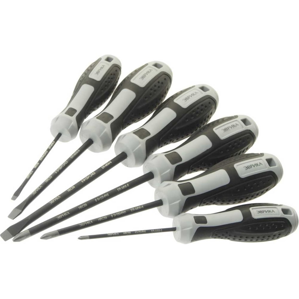 Изображение товара Набор отверток Эврика 6 предметов HRC 59 ER-M08-6