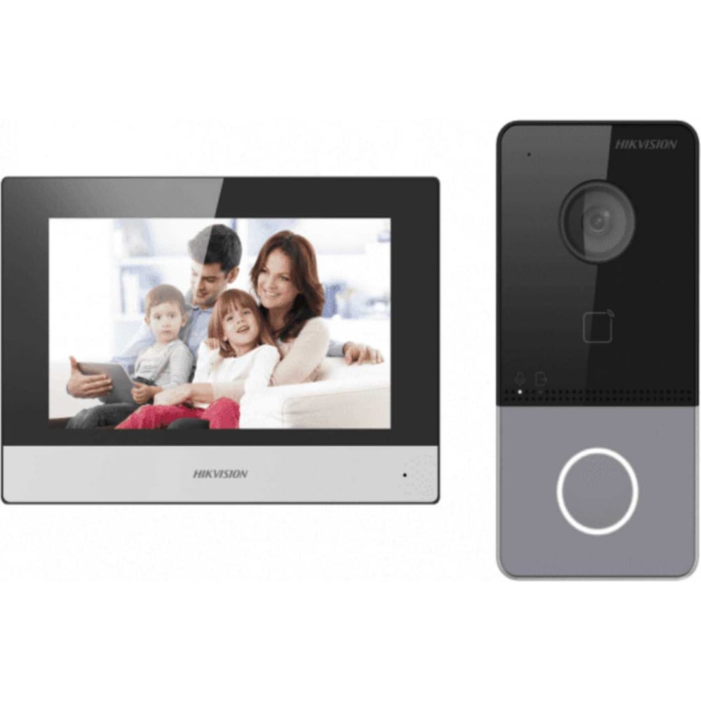 Изображение товара IP-домофон Hikvision DS-KIS603-P с 7-дюймовым сенсорным дисплеем и видеокамерой 2 Мп
