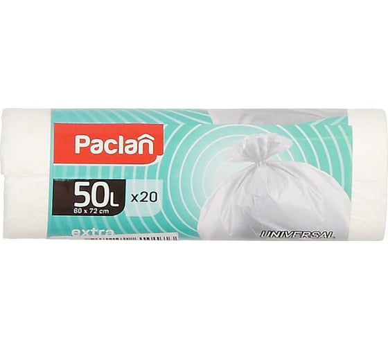 Изображение товара Мешки для мусора белые EXTRA (20 шт; 60х72 см; 50 л; ПНД) Paclan 42216358