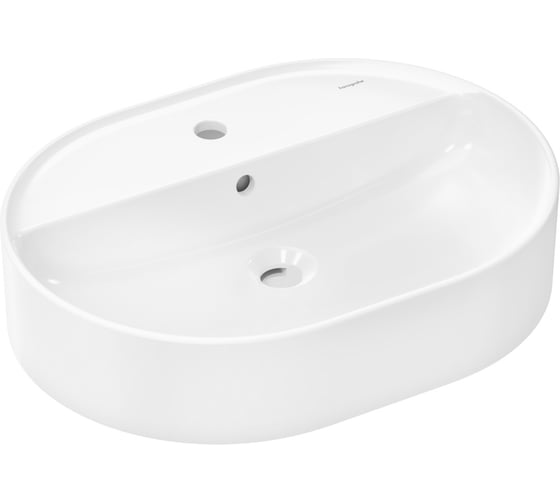 Изображение товара Раковина-чаша Hansgrohe Xuniva U 600x450 с отверстием под смеситель и переливом, белый 60171450