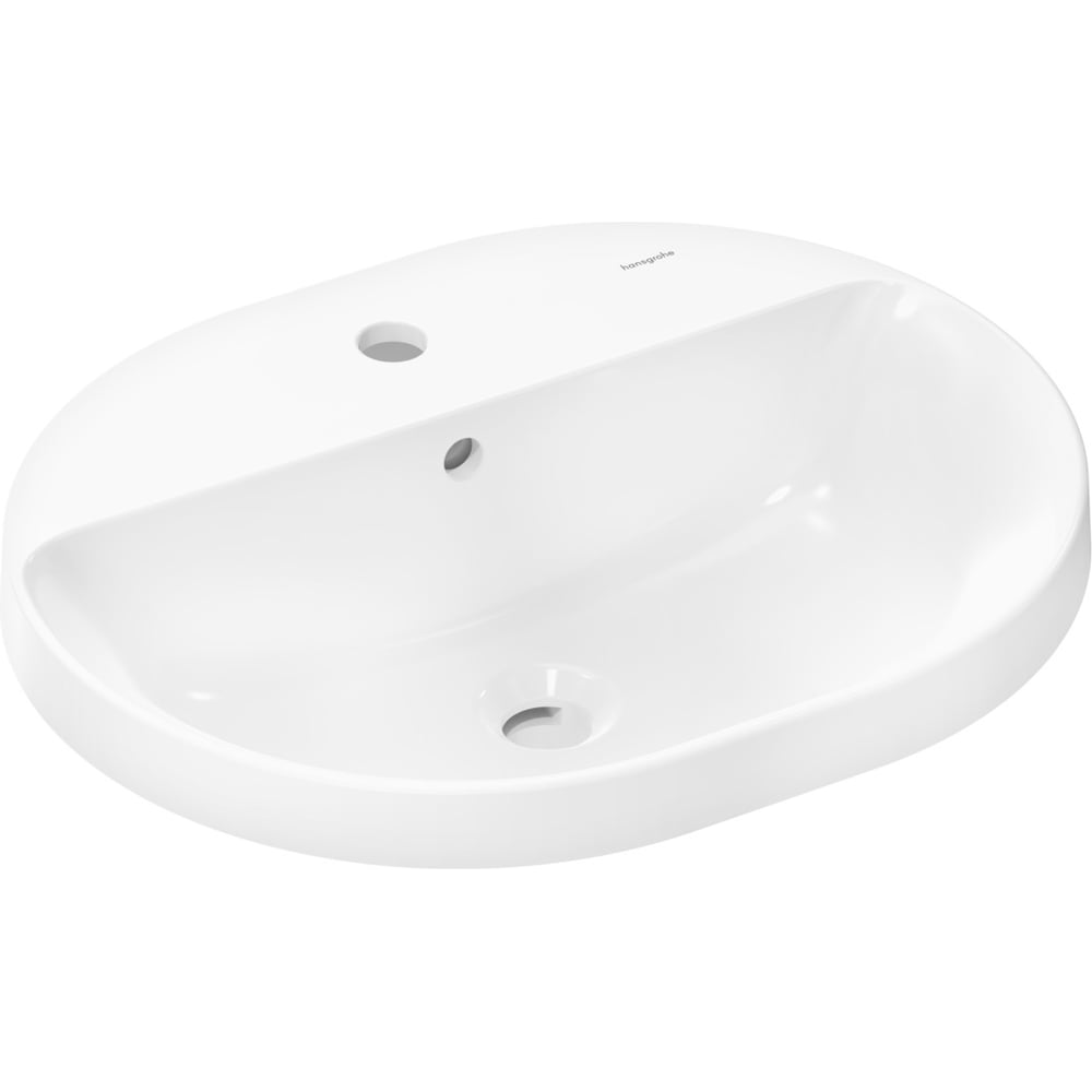 Изображение товара Раковина встраиваемая Hansgrohe Xuniva U 550x450 с отверстием под смеситель и переливом, белый 60161450