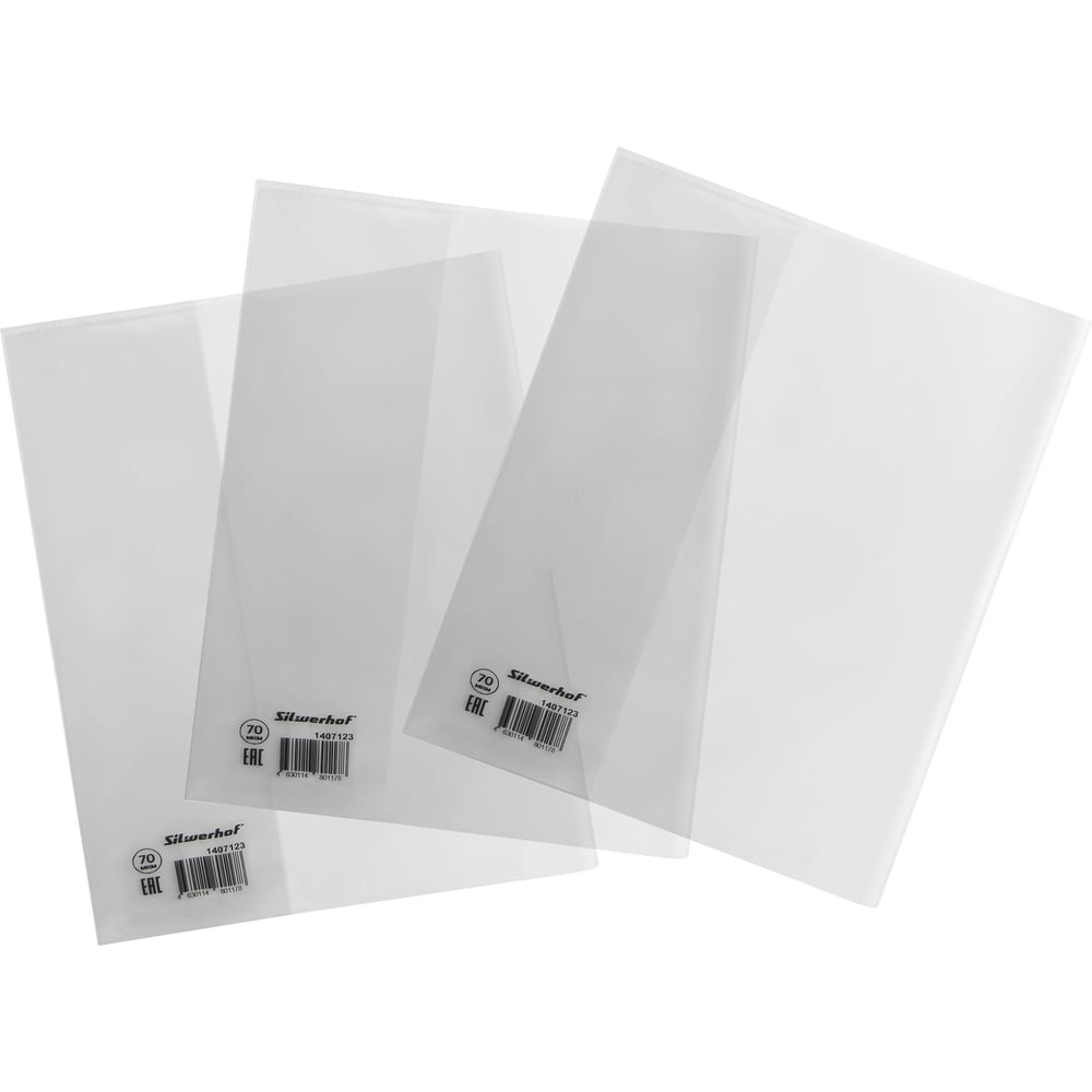 Изображение товара Обложка SILWERHOF 70100 для тетрадей и учебников, прозрачная, 210x345 мм
