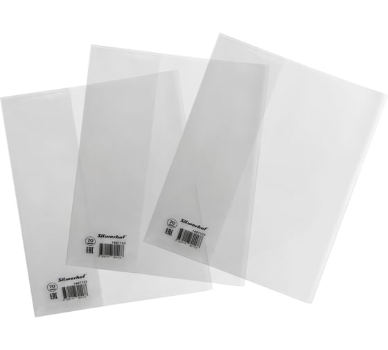 Изображение товара Обложка SILWERHOF 70100 для тетради/дневника полипропилен 70 мкм гладкая прозрачная 210x345 мм 1407123