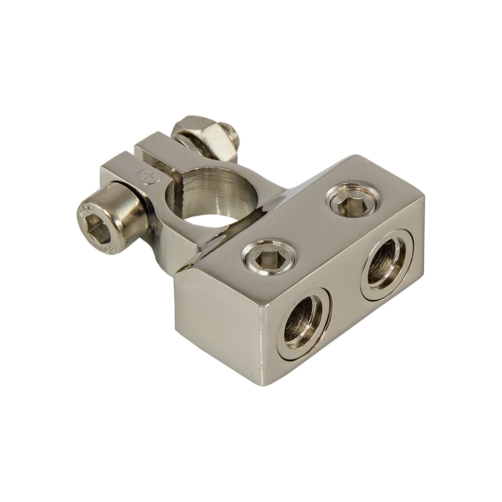 Изображение товара Клемма аккумуляторная AURA BTG-024P 2x0/2/4Ga вход, никель, латунь