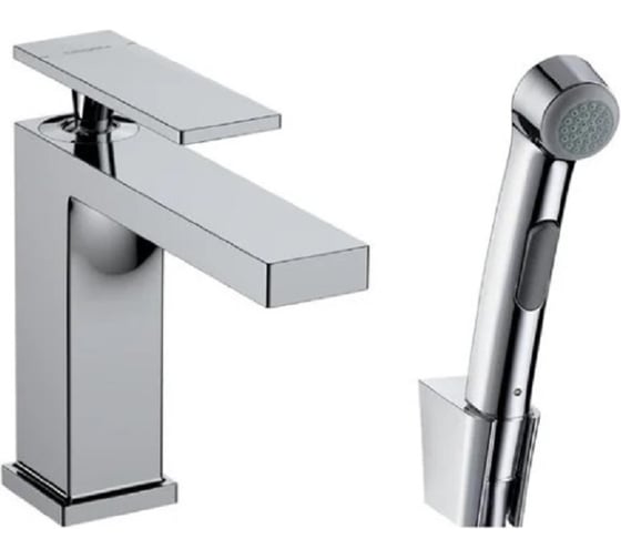 Изображение товара Смеситель для раковины Hansgrohe Tecturis E 110 с гигиеническим душем и душевым шлангом, хром 73210000