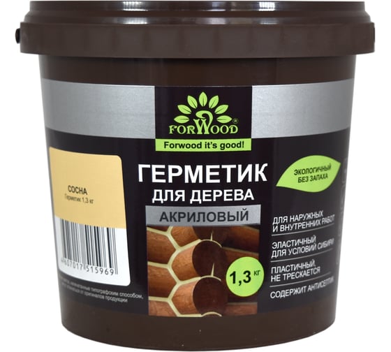 Изображение товара Герметик для дерева Forwood ВДАК-1501, сосна, 1,3 кг 141286 4607017515969