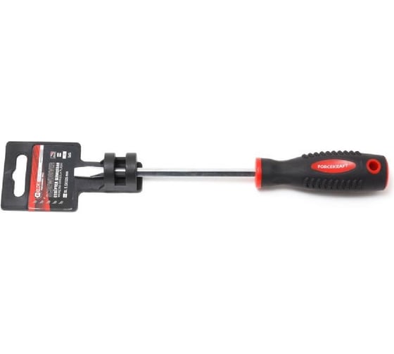 Изображение товара Отвертка шлицевая Forcekraft Profi магнитная, S2 SL5.5х75мм, на пластиковом держателе FK-70155075(28206)