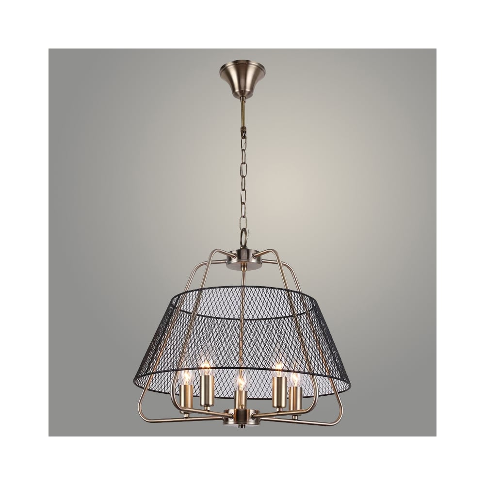 Изображение товара Люстра РОСТОК 2172212/5 AB+MATT BK в стиле лофт