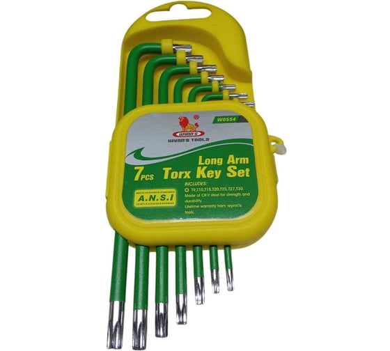 Изображение товара Набор ключей имбусовых wynns ТОRX 7шт (Т9,10,15,20,25,27,30) W0554/ Tools ПО000001245