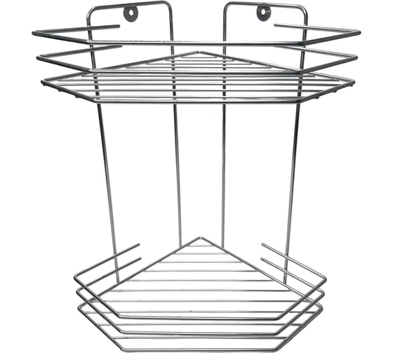 Изображение товара Полка в ванную EUROHOUSE 2-х секционная, угловая 20,5х20,5х31,5 см, хром 14322