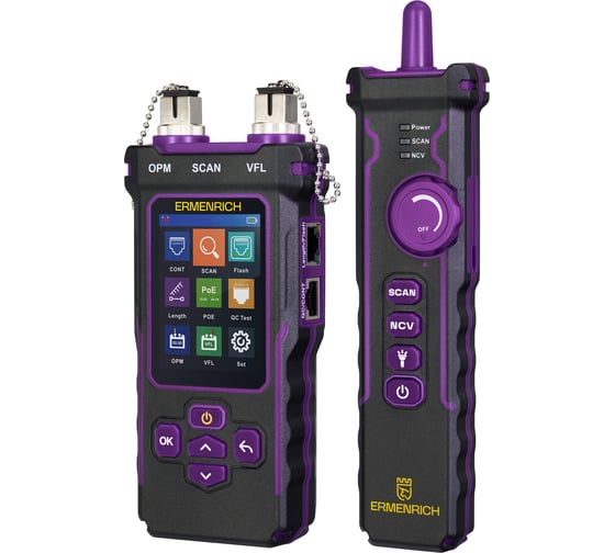 Изображение товара Многофункциональный кабельный тестер Ermenrich (Эрменрих) NetGeeks NP60, фиолетовый 84551