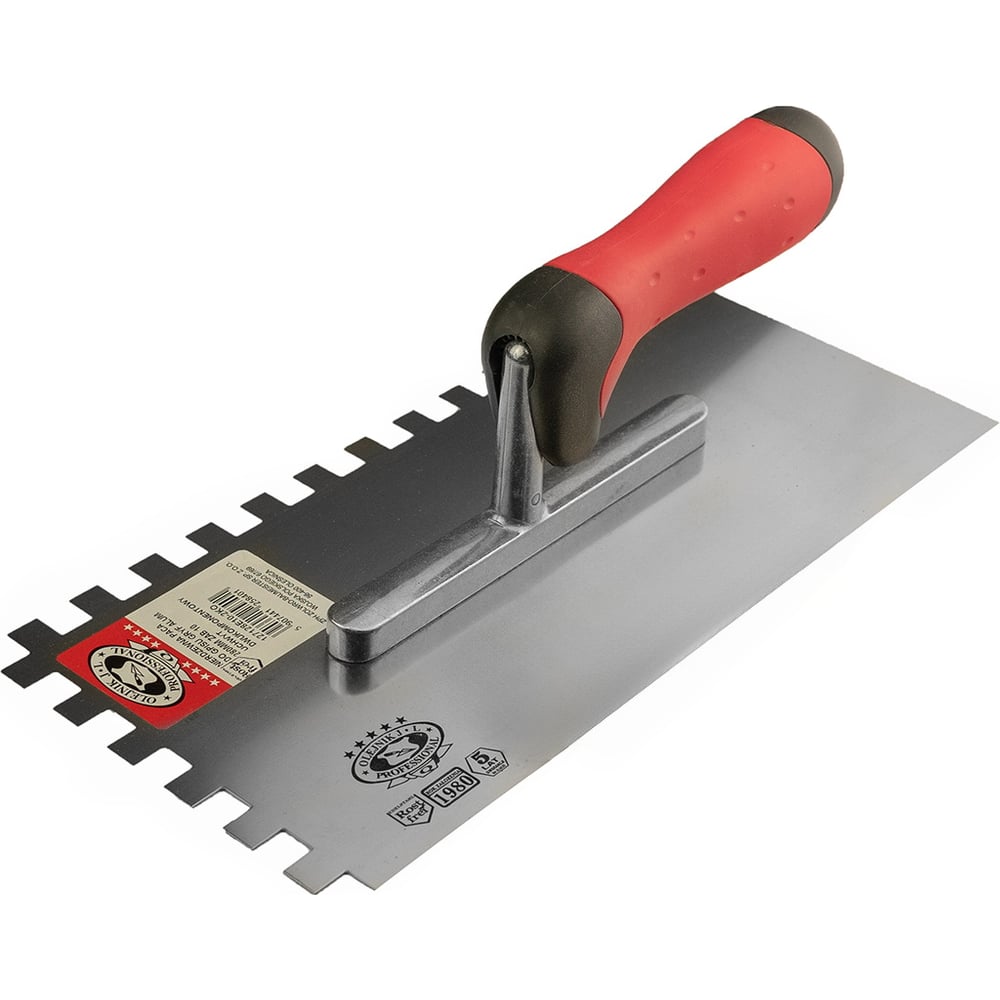 Изображение товара Терка для плитки Olejnik 127128E10-2КO нерж. 280мм зуб 10x10мм ручка 2-комп. 127128E10-2KO