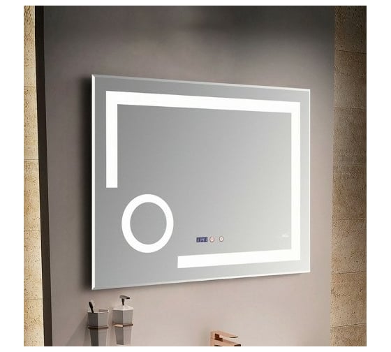 Изображение товара Зеркало с LED-подсветкой MELANA 8060 подогрев часы, косметическое зеркало MLN-LED090