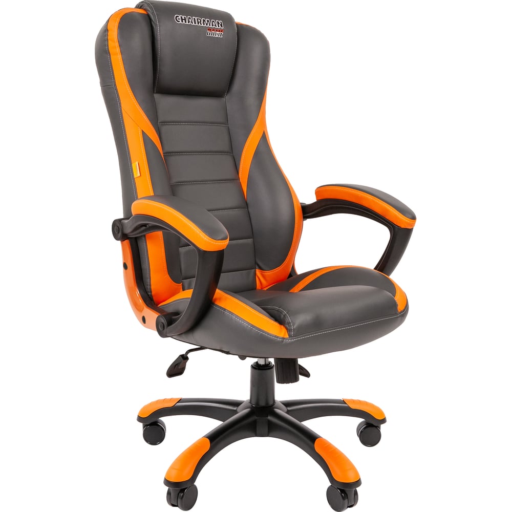 Изображение товара Игровое кресло CHAIRMAN game 22 экопремиум серый/оранжевый 00-07019435