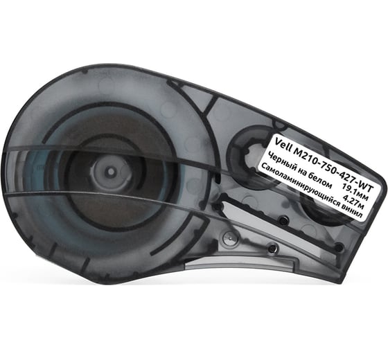 Изображение товара Картридж Vell M210-750-427-WT (19.1мм х 4.27м, самоламинирующийся винил, черный на белом) 1376421