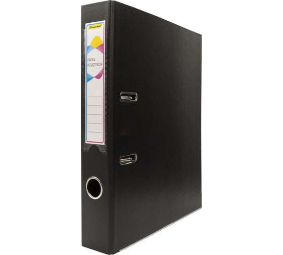 Изображение товара Папка-регистратор Silwerhof A4, 50 мм, двустороннее ПВХ, черный, металлическая окантка, сборная, 2 шт. 2022106