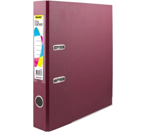 Изображение товара Папка-регистратор Silwerhof A4, 50 мм, ПВХ/бумага, бордовый, металлическая окантка, сборная, 2 шт. 2013375