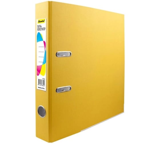 Изображение товара Папка-регистратор Silwerhof A4, 50 мм, ПВХ/бумага, желтый, металлическая окантка, сборная, 2 шт. 2013374