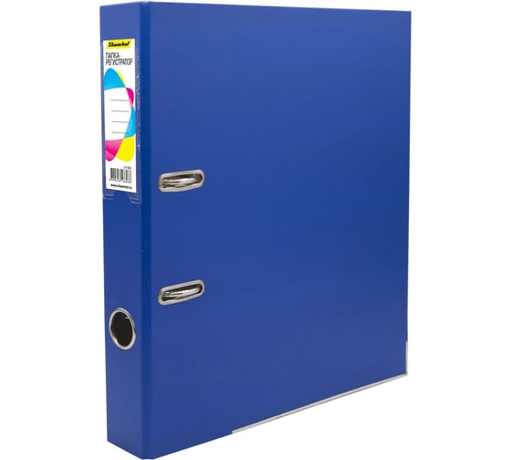 Изображение товара Папка-регистратор Silwerhof A4, 50 мм, ПВХ/бумага, синий, металлическая окантка, сборная, 2 шт. 2013371